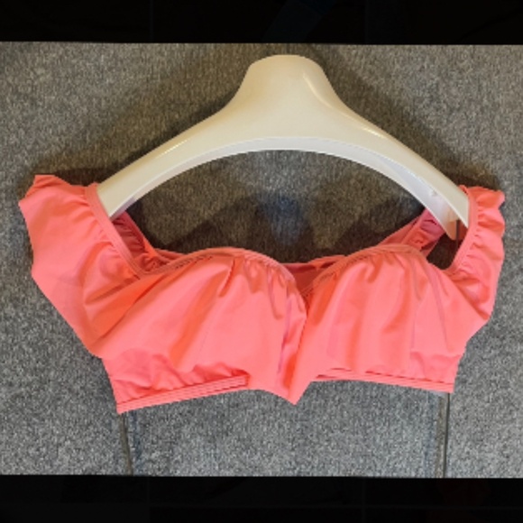 Rue21 Other - Rare Vintage Coral Ruffled Padded Bra “Bleu Swimwear” Top ~ Rue21 NWT